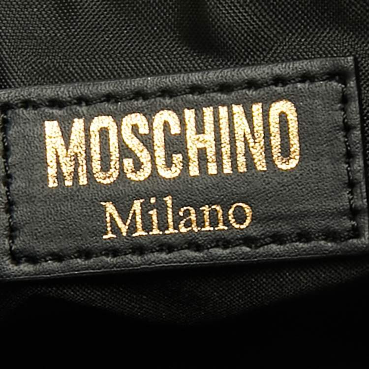 Pre Owned Moschino Black/Multicolor Leather Belt Bag