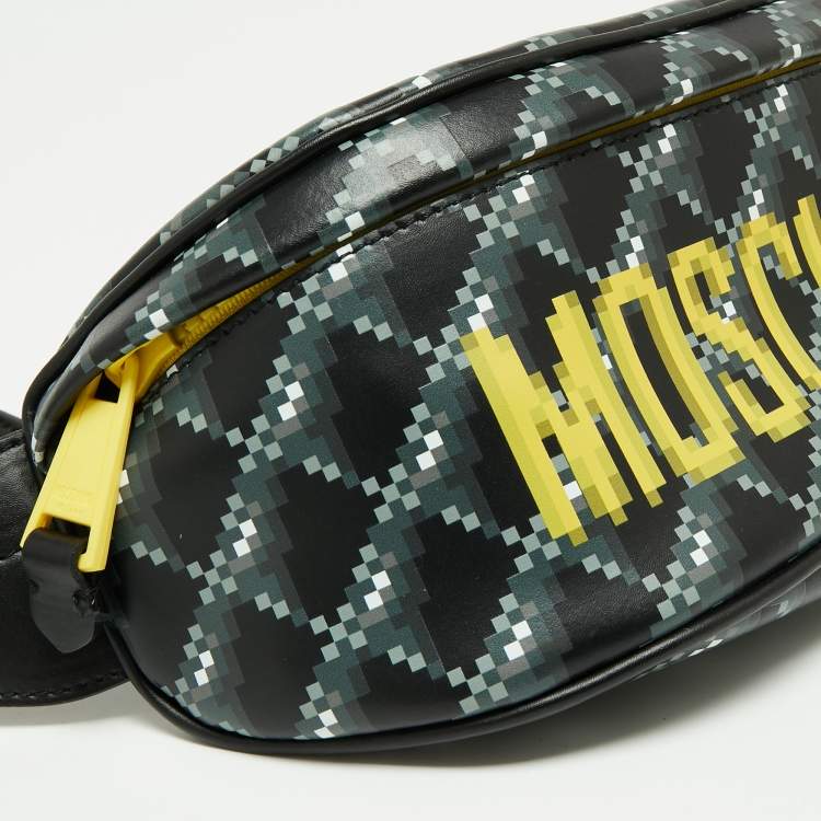 Pre Owned Moschino Black/Multicolor Leather Belt Bag