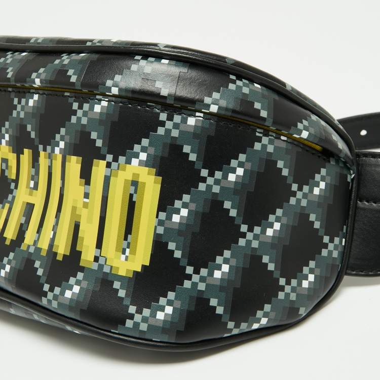 Pre Owned Moschino Black/Multicolor Leather Belt Bag