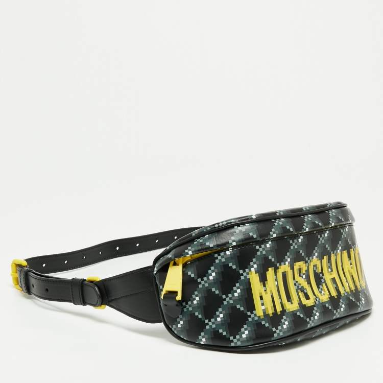 Pre Owned Moschino Black/Multicolor Leather Belt Bag