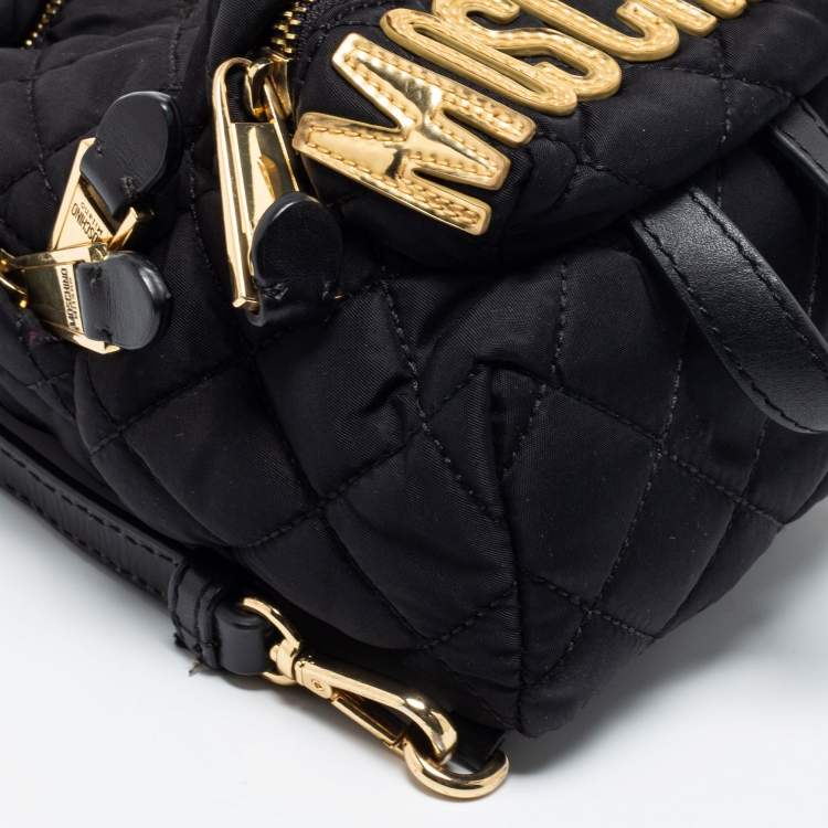 Pre Owned Moschino Black Quilted Nylon Mini Backpack