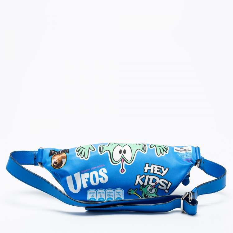 Pre Owned Moschino Blue  Nylon And Leather Belt Bag