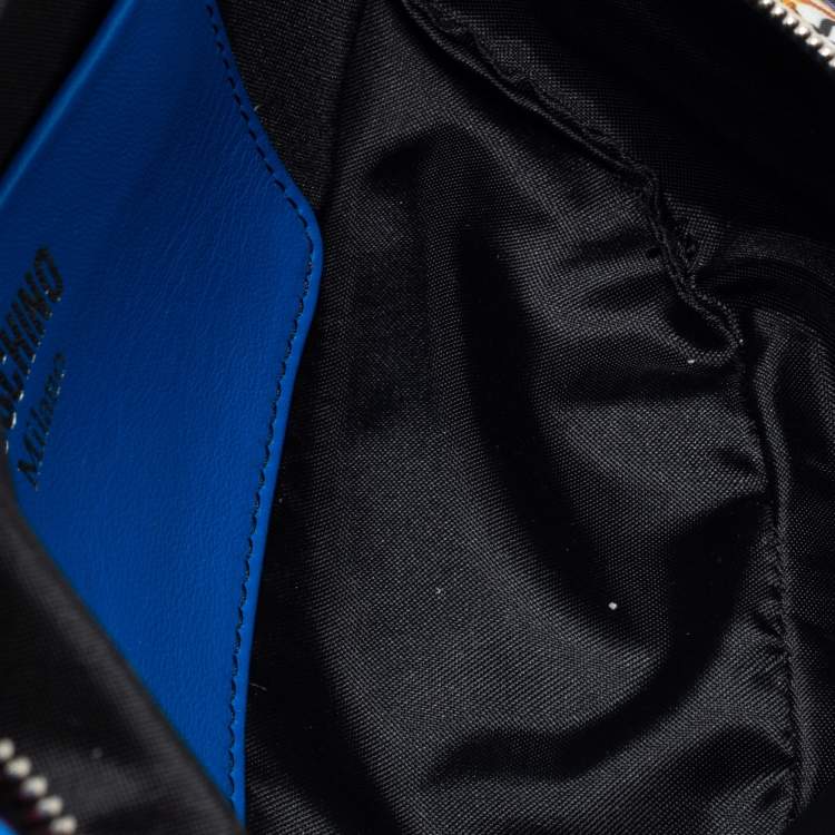 Pre Owned Moschino Blue  Nylon And Leather Belt Bag