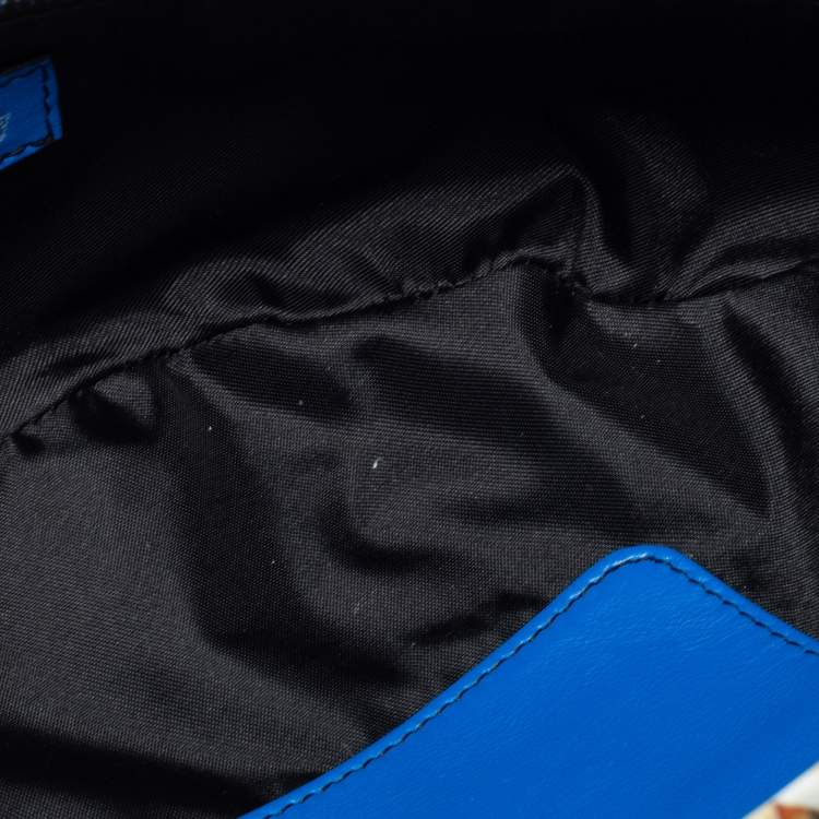 Pre Owned Moschino Blue  Nylon And Leather Belt Bag