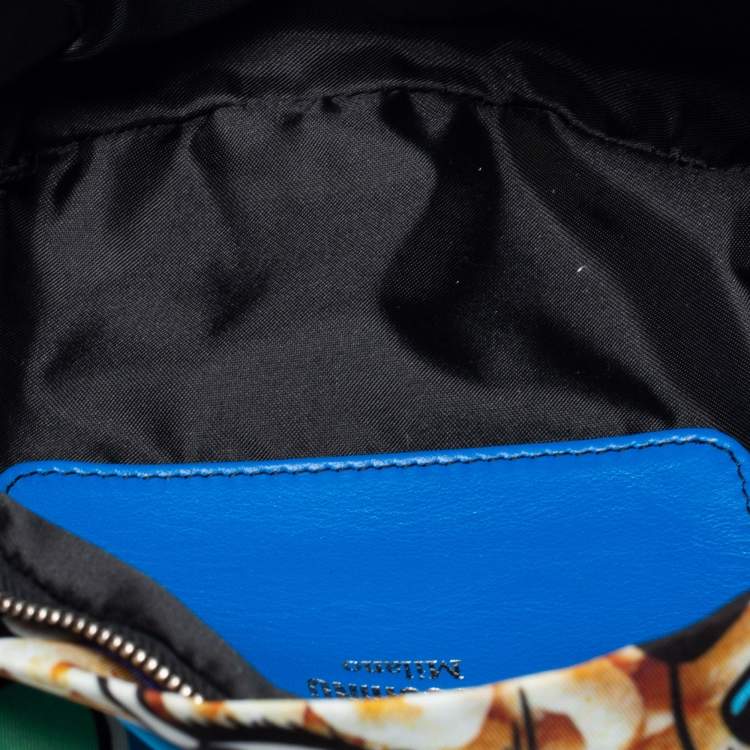 Pre Owned Moschino Blue  Nylon And Leather Belt Bag