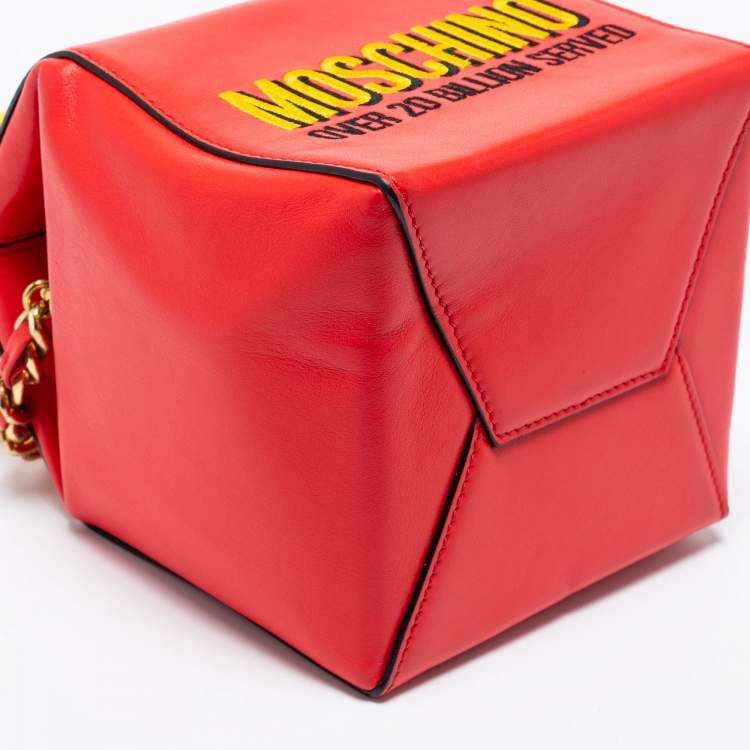 مملوكة مسبقًا Moschino Red/Yellow Leather McDonald's Happy Meal Shoulder Bag