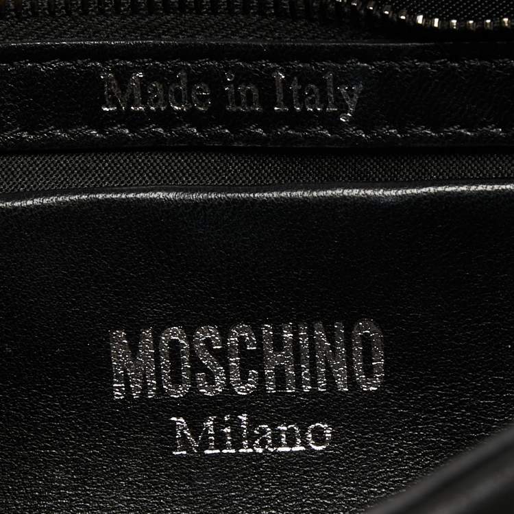 مملوكة مسبقًا Moschino Black Leather Biker Jacket Cross Body Bag