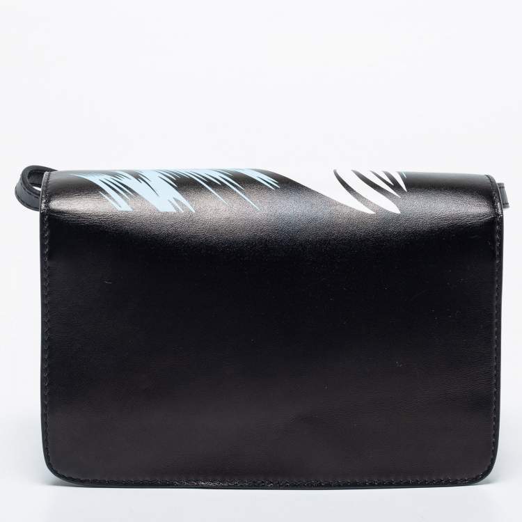 Pre Owned Moschino Black Leather Eyes Capsule Flap Crossbody Bag