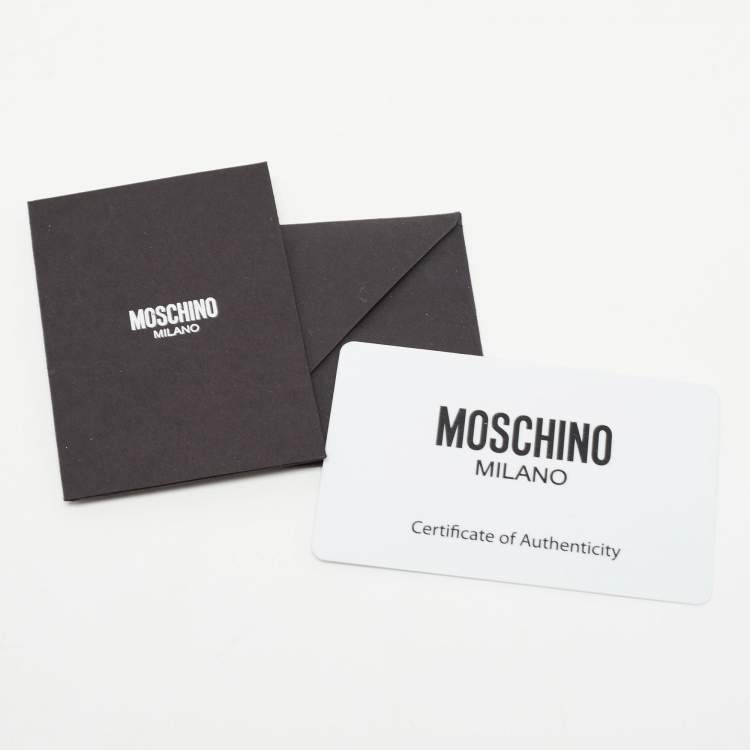 Pre Owned Moschino Green Leather Logo Drawstring Bucket Bag   