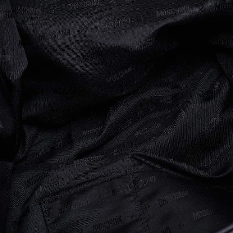 Pre Owned Moschino Black Signature Canvas and Leather Shopper Tote