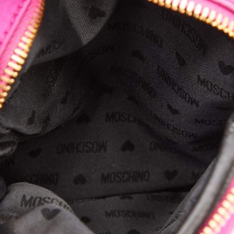 Pre Owned Moschino Pink Quilted Satin Chain Detail Crossbody Bag 