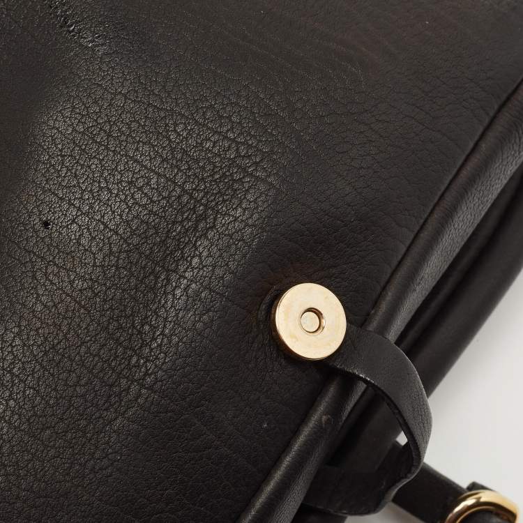 Pre Owned Moschino Black Leather Studded Flap Shoulder Bag