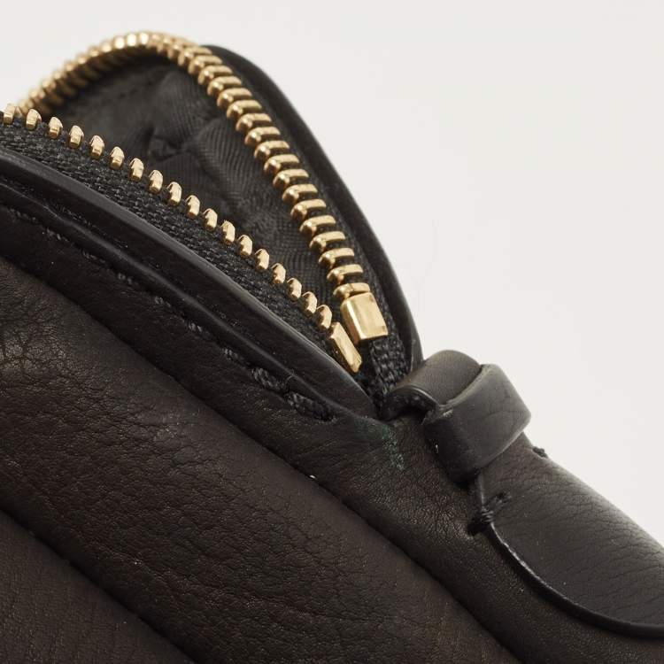 Pre Owned Moschino Black Leather Studded Flap Shoulder Bag