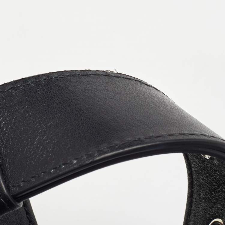Pre Owned Moschino Black Leather Multi Zip Shoulder Bag
