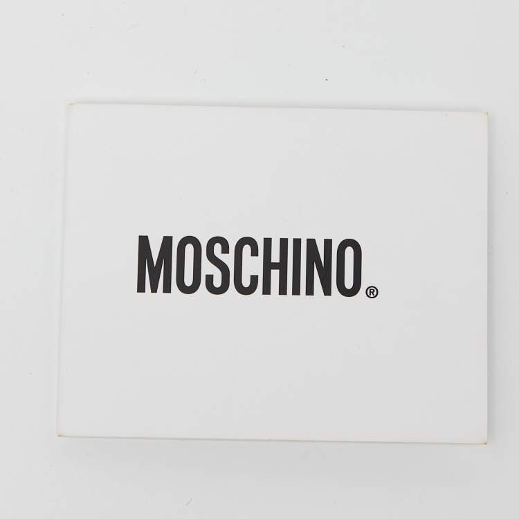 Pre Owned Moschino Black/White Quilted Polka Dots Canvas Flap Shoulder Bag