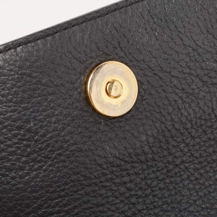Pre Owned Moschino Black Leather Classic Logo Top Handle Bag