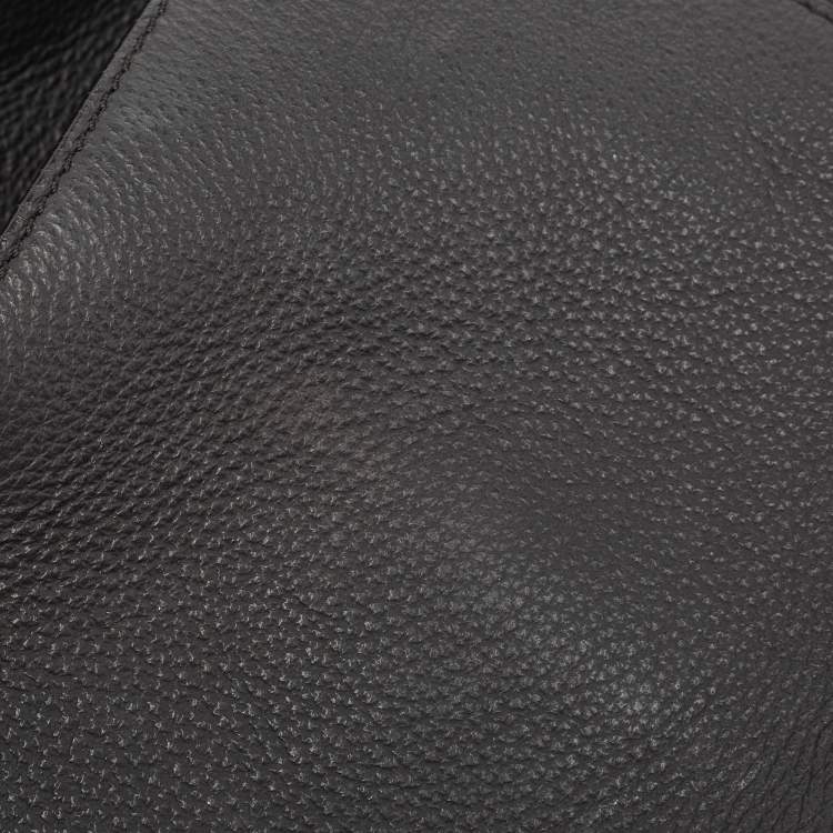 Pre Owned Moschino Black Leather Classic Logo Top Handle Bag
