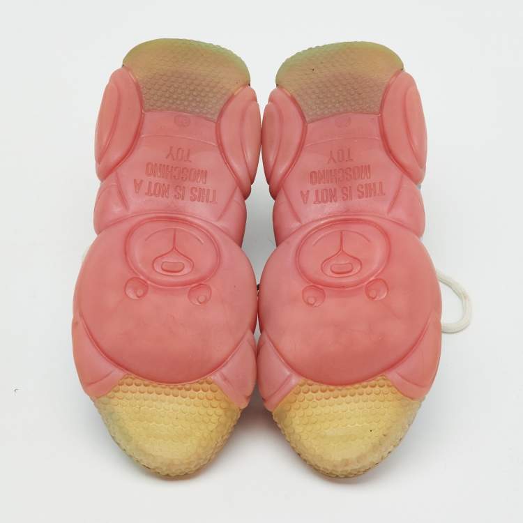 Pre Owned Moschino Multicolor Rubber Double Bubble Lace Up Sneakers Size 37