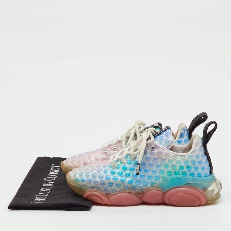 Pre Owned Moschino Multicolor Rubber Double Bubble Lace Up Sneakers Size 37