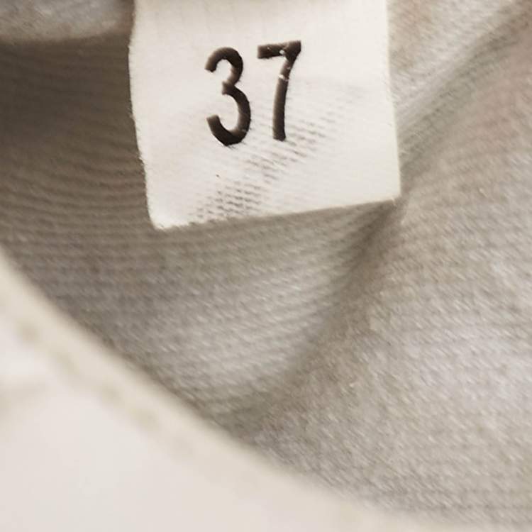 Pre Owned Moschino White Leather Low Top Sneakers Size 37