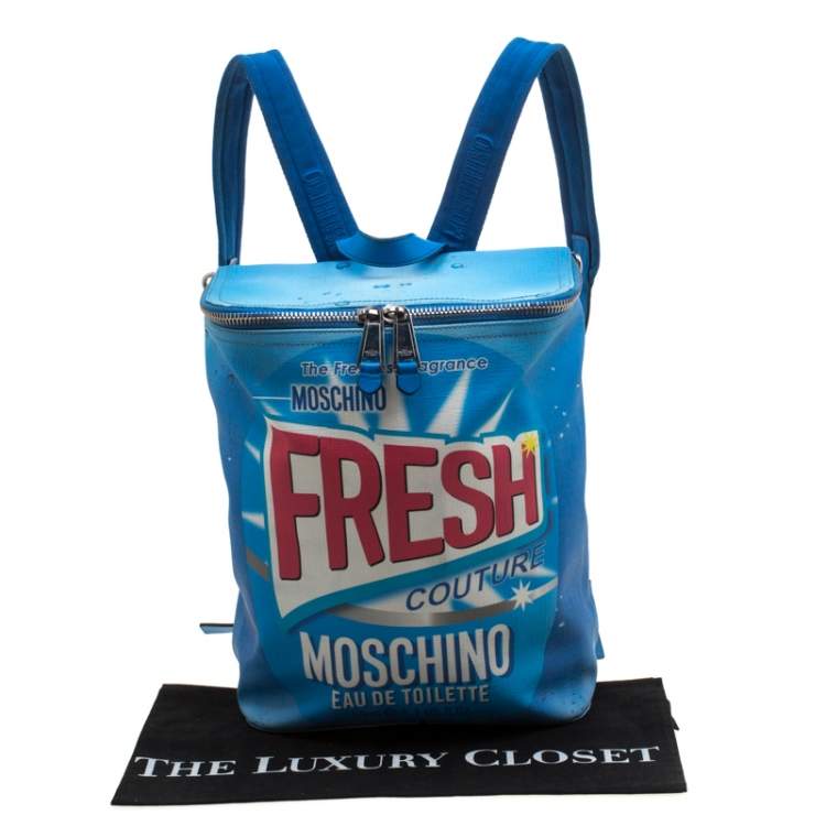 Moschino Blue PVC Fresh Couture Print 