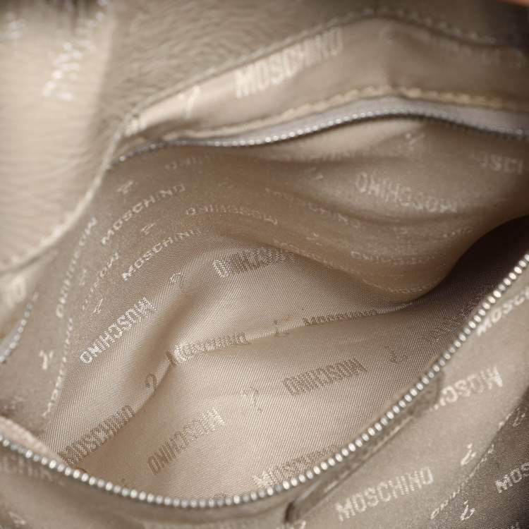Pre Owned Movado Beige Canvas and Patent Leather Hobo
