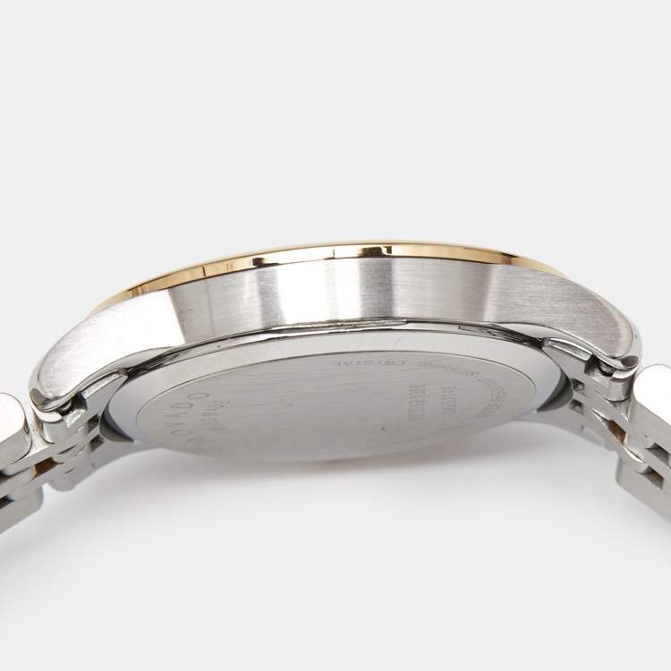 Pre Owned Movado Mother of Pearl Diamond Two Tone Stainless Steel Museum 607209 Women's Wristwatch 28 mm
