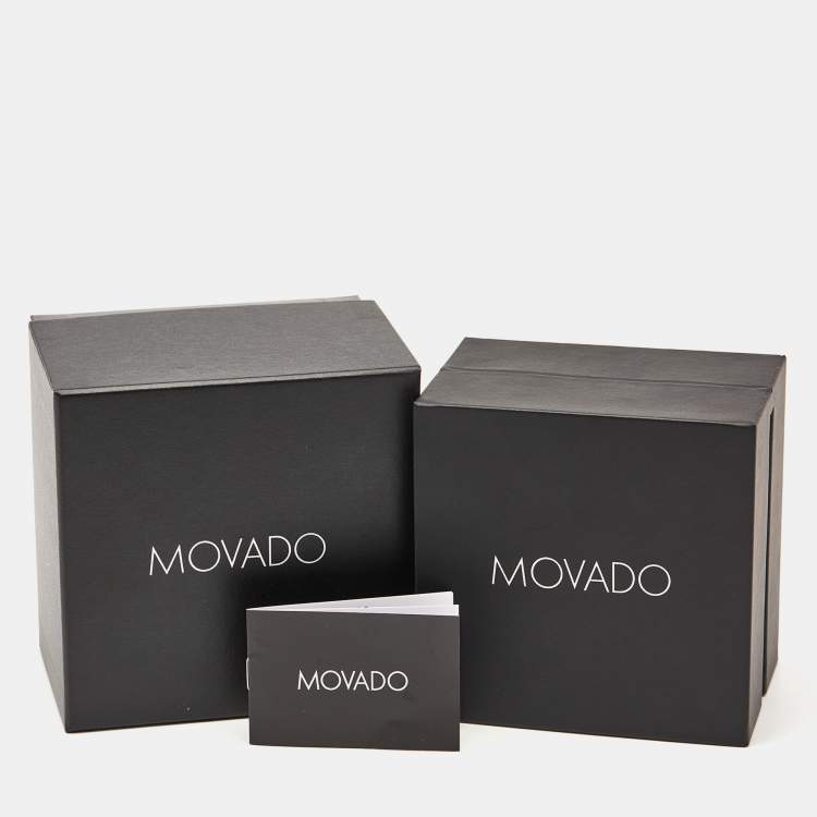 Pre Owned Movado Black Stainless Steel Impresa 0607720 Women's Wristwatch 24 mm