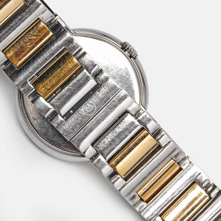 Pre Owned Movado Concerto 23.3.14.1117S Mother Of Pearl Diamond Two-Tone Stainless Steel Women's Wristwatch 30 mm