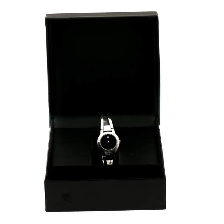 Pre Owned Movado Black Stainless Steel Amorosa 84 E4 1842 Women's Wristwatch 24 mm