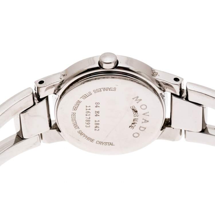 Pre Owned Movado Black Stainless Steel Amorosa 84 E4 1842 Women's Wristwatch 24 mm