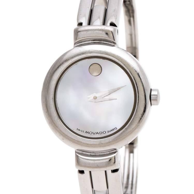 Pre Owned Movado Mother of Pearl Stainless Steel Harmony 84.A1.809.A Women's Wristwatch 23 mm