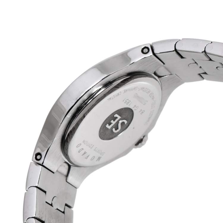 Pre Owned Movado Silver Stainless Steel Sports Edition 0604599 Women's Wristwatch 26 mm