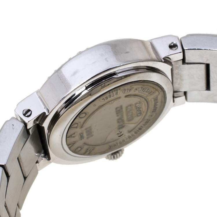 Pre Owned Movado Mother Of Pearl Stainless Steel Diamond Concerto 84.G4.1842 Women's Wristwatch 26 mm