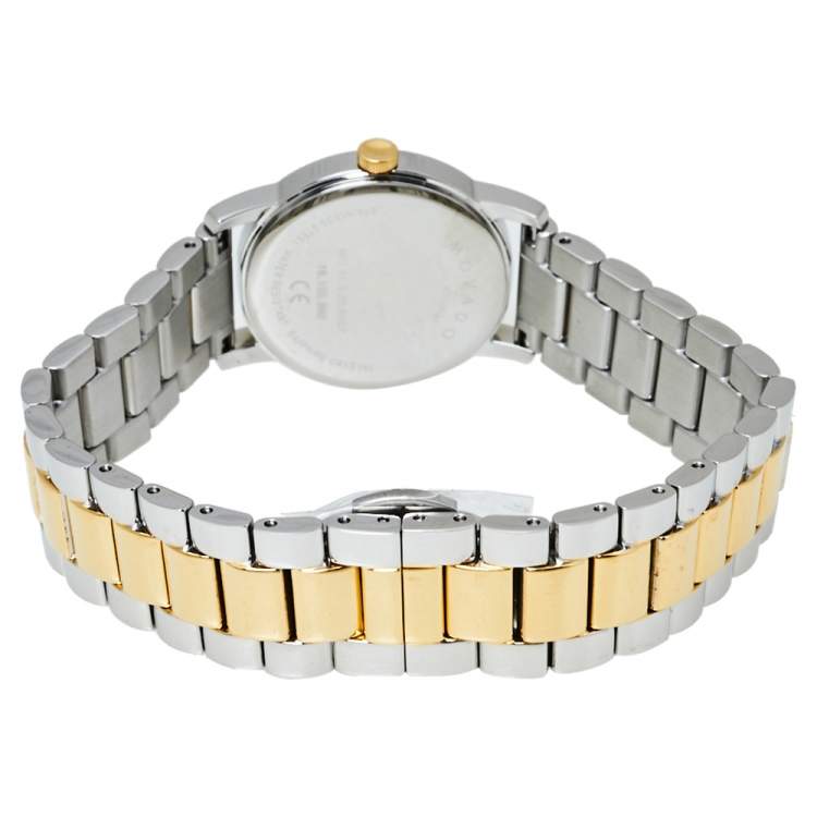 Pre Owned Movado Black Two Tone Stainless Steel 2100018 Classic Museum Quartz Women's Wristwatch 28MM