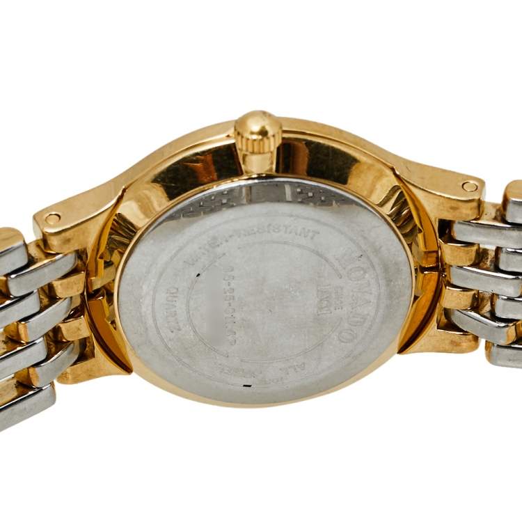 Pre Owned Movado Black Gold Plated Stainless Steel Esperanza Museum Women's Wristwatch 23 mm