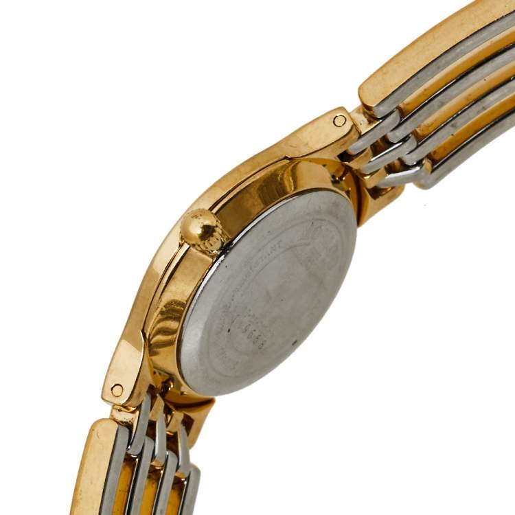 Pre Owned Movado Black Gold Plated Stainless Steel Esperanza Museum Women's Wristwatch 23 mm
