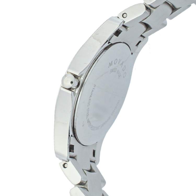 Pre Owned Movado Black Stainless Steel Museum 84 E4 1849 Women's Wristwatch 26mm