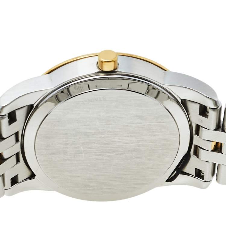 Pre Owned  Movado Mother Of Pearl Two-Tone Stainless Steel Diamonds Safiro 0606900 Women's Wristwatch 28 mm