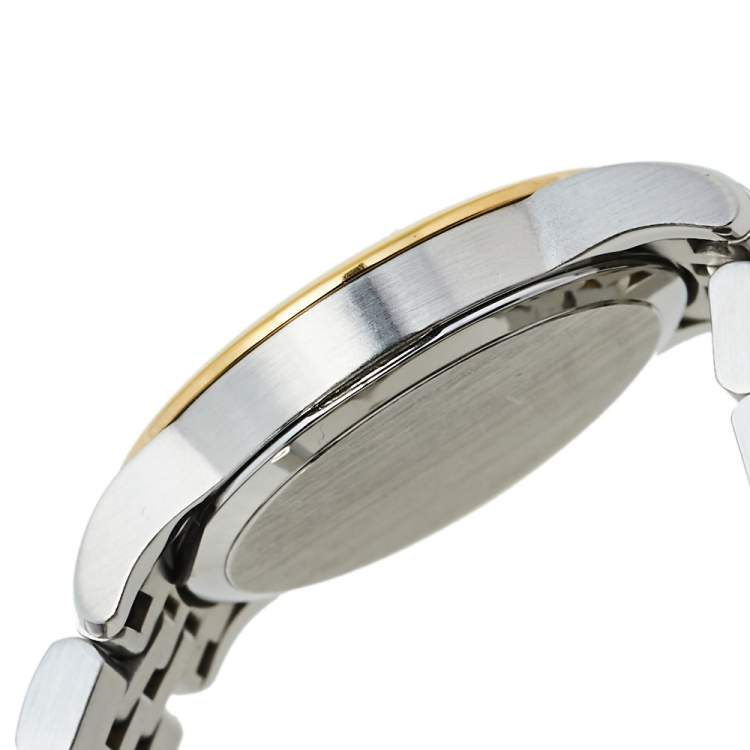 Pre Owned  Movado Mother Of Pearl Two-Tone Stainless Steel Diamonds Safiro 0606900 Women's Wristwatch 28 mm