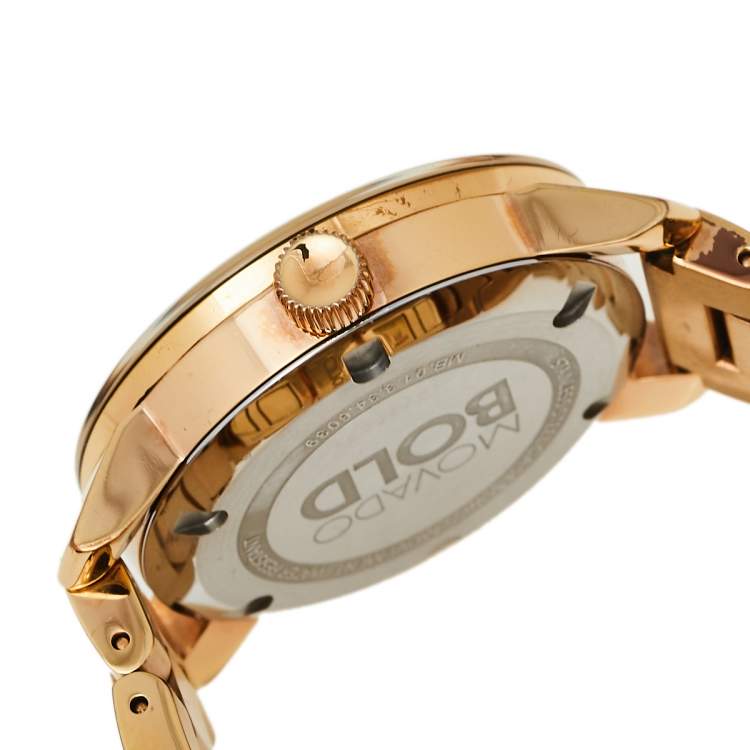 Pre Owned Movado Rose Gold Plated Stainless Steel Bold MB.01.3.34.6039 Women's Wristwatch 36 mm