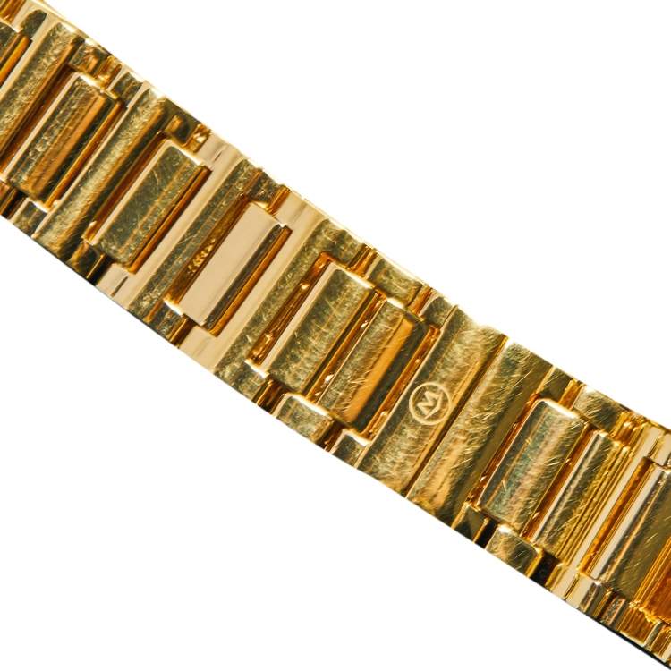 Pre Owned Movado Yellow Gold Plated Stainless Steel Diamond Concerto 23.3.21.1222 Women's Wristwatch 26 mm