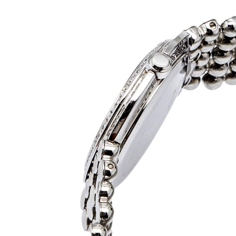 Pre Owned Movado Silver Stainless Steel Diamond Trembrili 84 G4 1830 Women's Wristwatch 32 MM