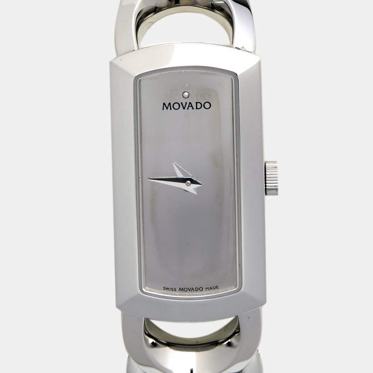 Pre Owned Movado Silver Stainless Steel Rondiro 0605965 Women's Wristwatch 15 mm