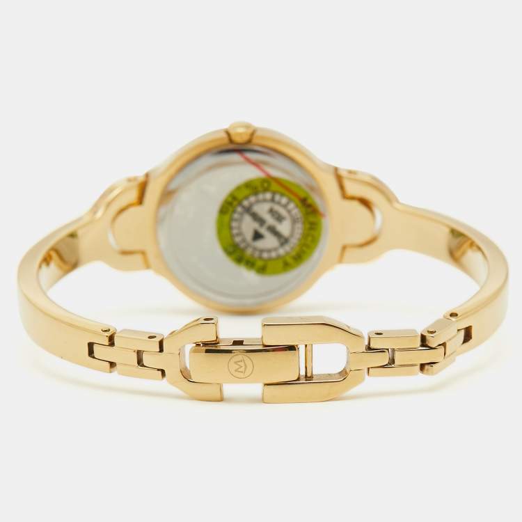 Pre Owned Movado Black Gold Plated Stainless Steel Kara 0606936 Women's Wristwatch 24 mm