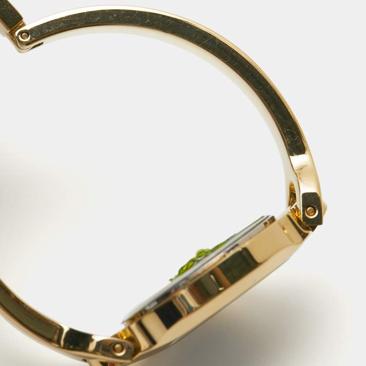 Pre Owned Movado Black Gold Plated Stainless Steel Kara 0606936 Women's Wristwatch 24 mm