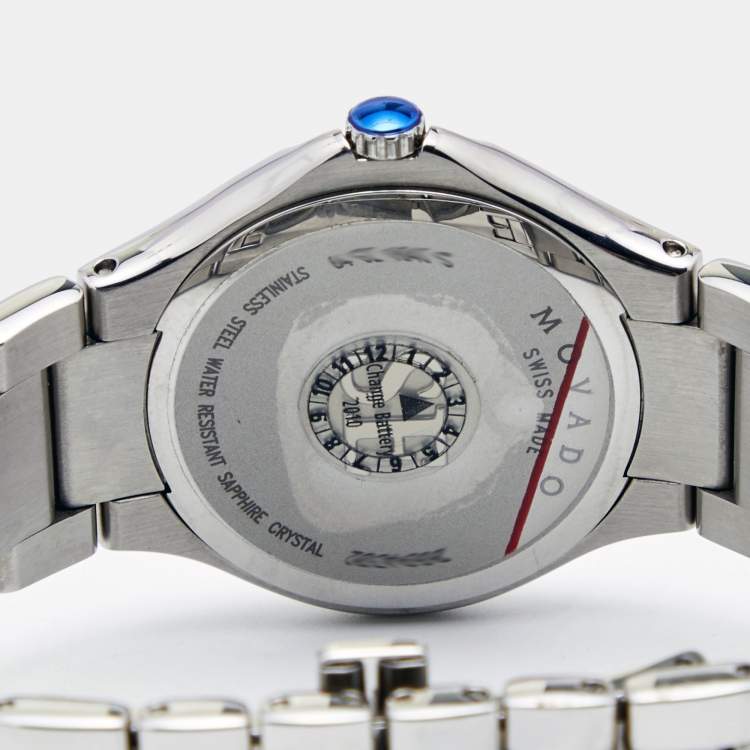 Pre Owned Movado Black Stainless Steel Diamond SE Sport 84 G2 1840 S Women's Wristwatch 32 mm