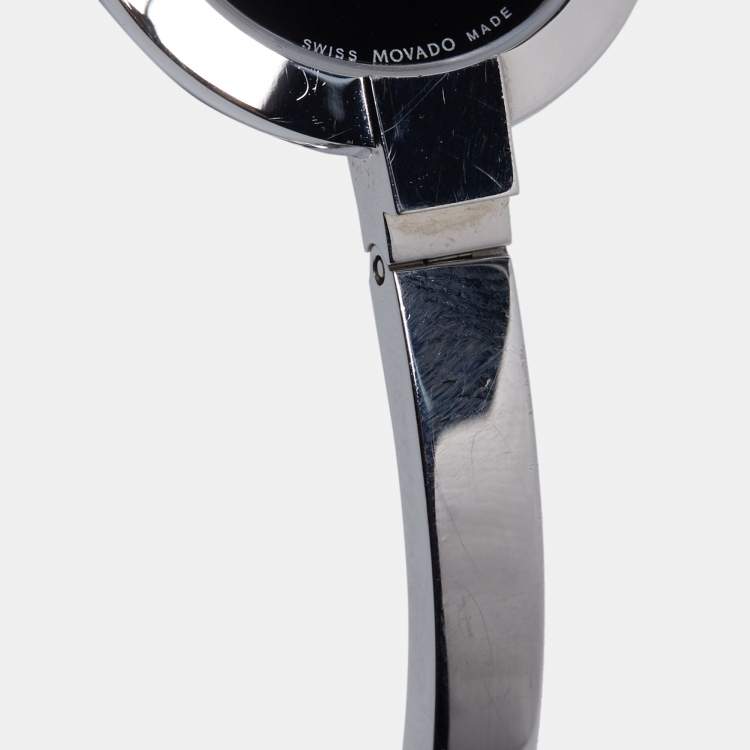 Pre Owned Movado Black Stainless Steel Bela 0606595 Women's Wristwatch 25 mm