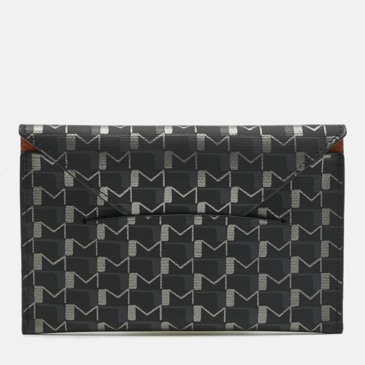 Pre Owned MOYNAT Black/Grey Coated Canvas 1920 Oh! Envelope Passport Holder