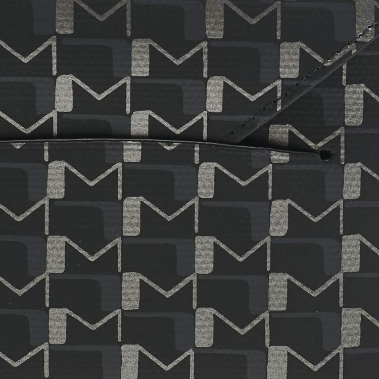Pre Owned MOYNAT Black/Grey Coated Canvas 1920 Oh! Envelope Passport Holder